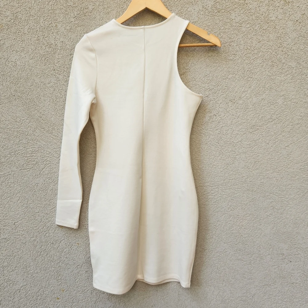 ABERCROMBIE & FITCH Women's Dress Small Tall Mini Cold Shoulder Asymmetrical - Picture 2 of 12